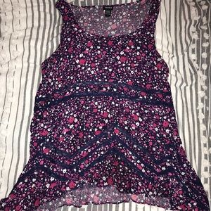 Purple Floral High Low Tank